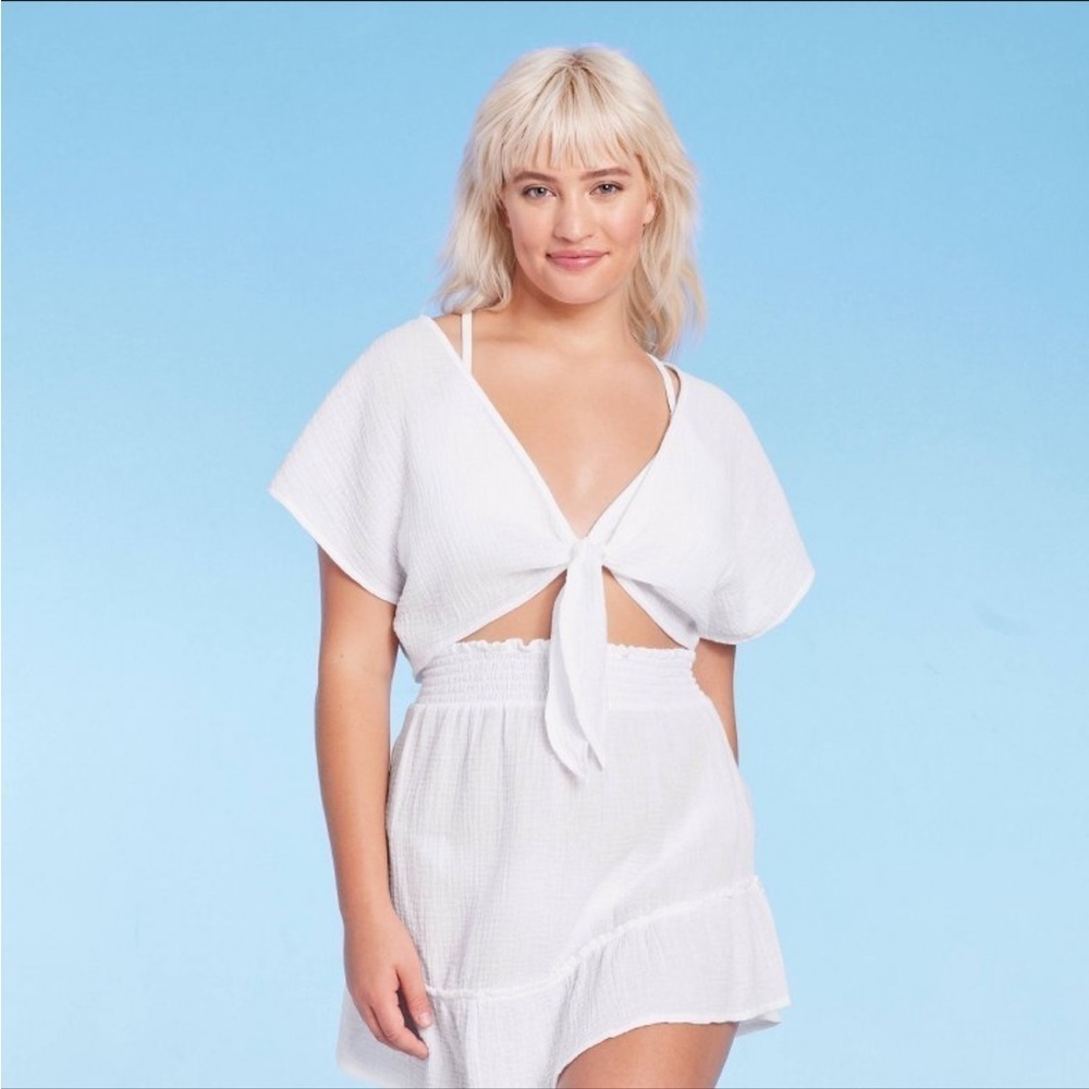wild fable White Tie-Front Swim Coverup
